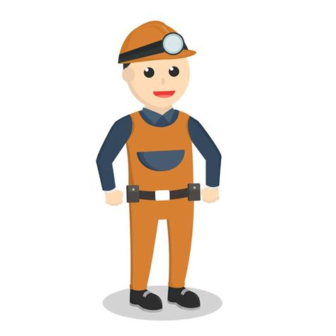 Miner standing pose design character on white background 10683556 Vector Art at Vecteezy