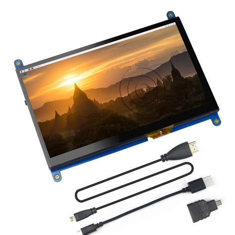 Jun_Electronic For Raspberry Pi 4 Screen, 7 inch HDMI Capacitive IPS Touch Monitor - 1024 * 600 ...