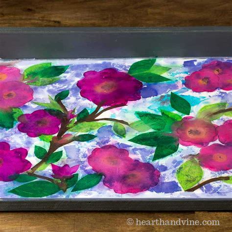 Tissue Paper Art Upcycled Tray | Hearth and Vine