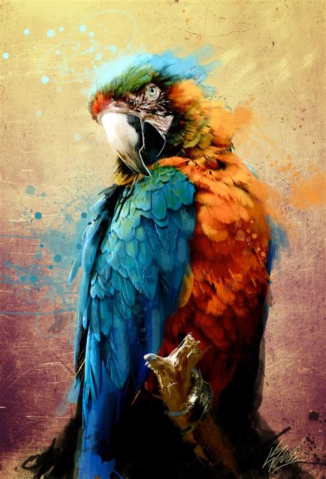 Parrot by PortratESeveN.deviantart.com on @deviantART | Macaw art ...