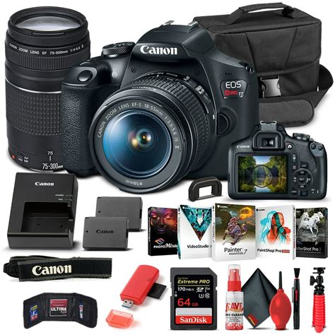 Canon EOS Rebel T7 DSLR Camera W/ 18-55mm and 75-300mm Lenses - Basic Bundle - Walmart.com ...