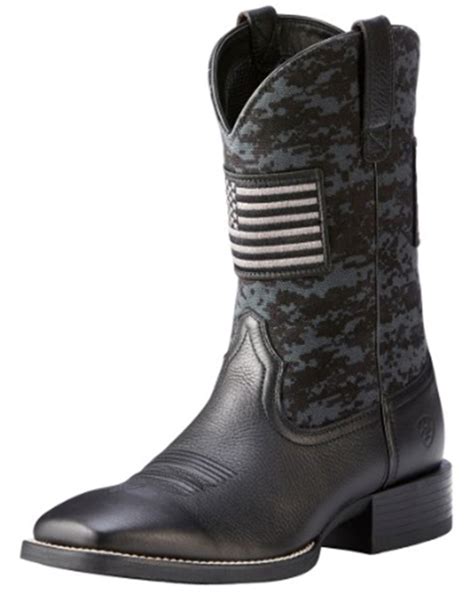 Ariat Men's Black Camo Sport Patriot Western Boots - Square Toe | Boot Barn