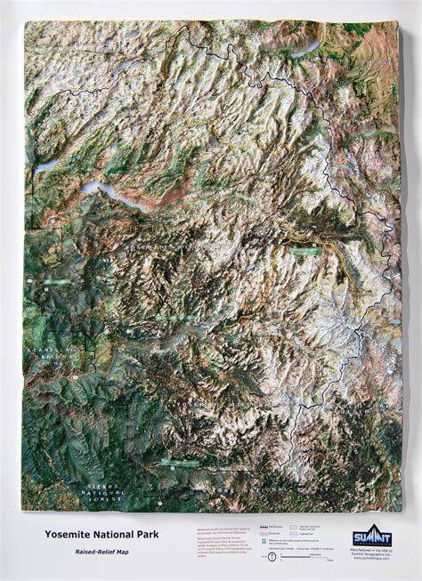 Yosemite National Park Satellite Image 3D Raised Relief Map ...