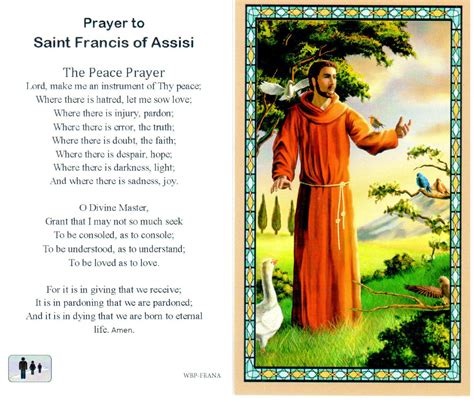 Prayer Of St Francis Prayer Card - Printable Cards