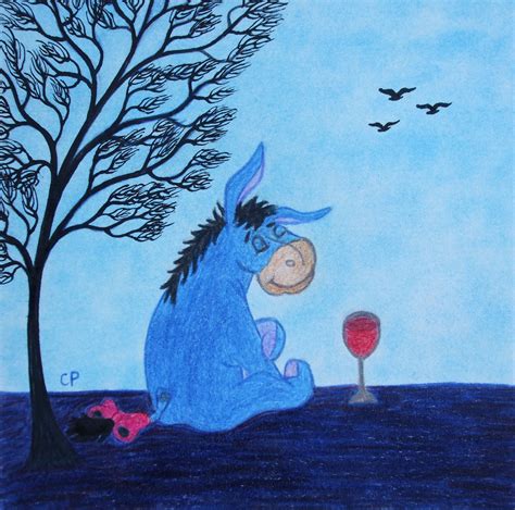 #Funny #Birthday #Gift, #Donkey #Drink #Print, #Eeyore #Picture, #Red # ...