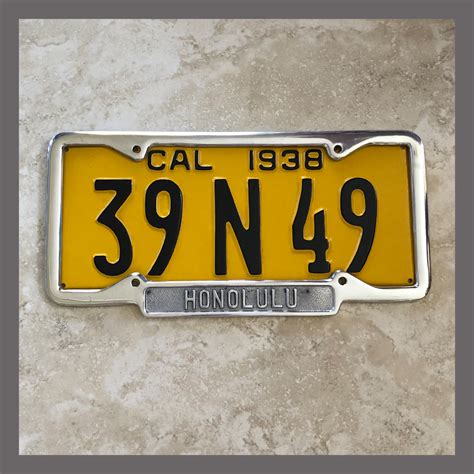 Honolulu Polished License Plate Frame For Sale