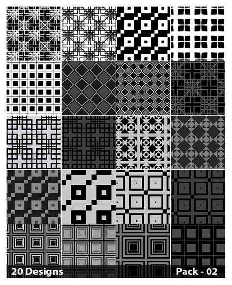 Free 20 Black Square Pattern Vector Pack 02