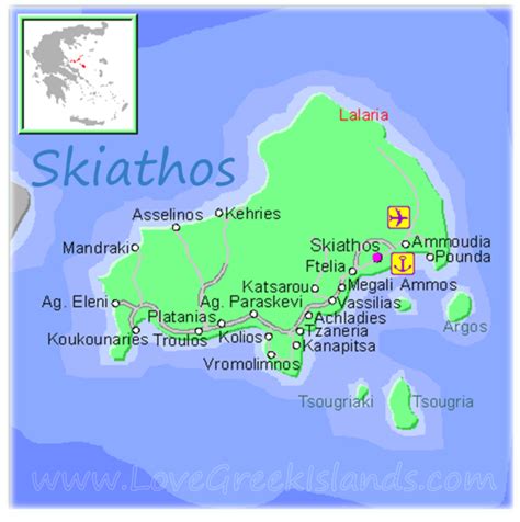 Map of Skiathos, Greece - Greek Islands