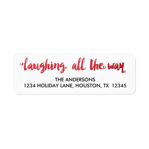 Watercolor Laughing All the Way Holiday Label | Zazzle