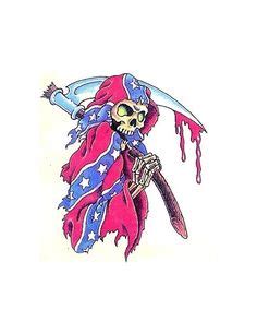 Rebel Flag Grim Reaper Tattoo