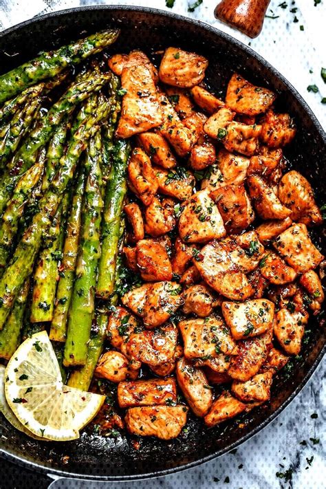 #din... in 2020 | Asparagus chicken recipe, Garlic butter chicken, Asparagus recipe