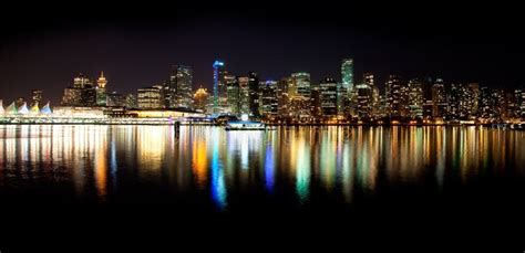 Vancouver Skyline at Night stock image. Image of marina - 32275041