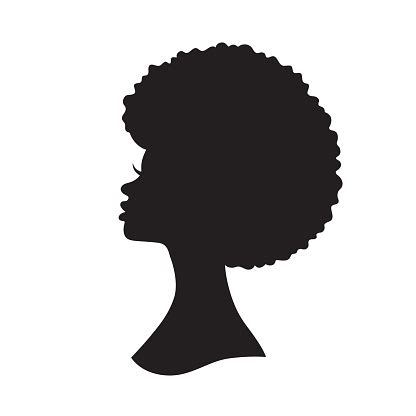 Black Woman With Afro Hair Silhouette Vector Illustration Stock ...