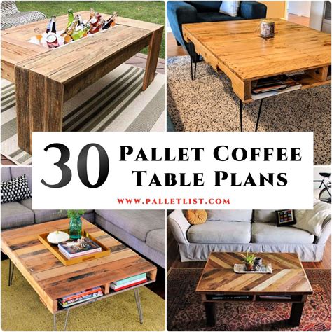 30 Free DIY Pallet Coffee Table Plans + PDF Instructions