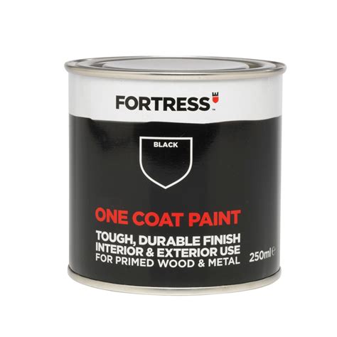 Fortress One Coat Interior & Exterior Black Matt Wood & Metal Paint ...