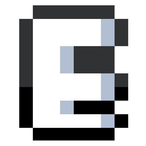 Pixel Letter E With Black Line. 27517367 PNG