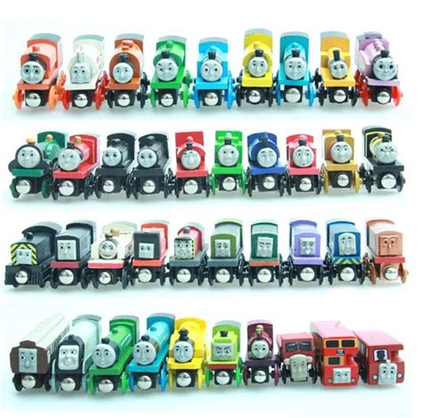 Thomas and His Friends 10PCS/LOT Anime Wooden Trains Toy Railway Magnetic Train Model Car Great ...