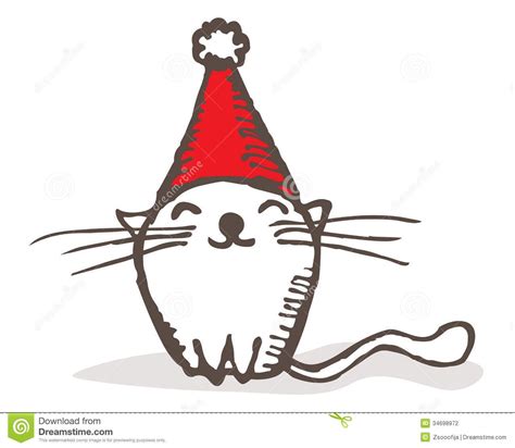 Christmas cat | Christmas drawing, Simple cat drawing, Christmas cats