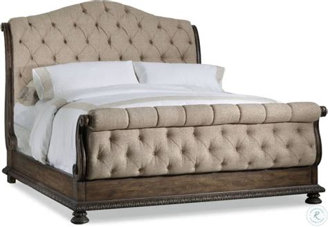 Rhapsody Beige Tufted King Upholstered Sleigh Bed from Hooker | Coleman Furniture