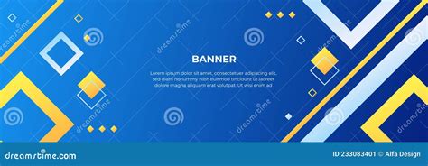 Abstract Blue Banner Design with Blue Geometric Background. Vector Illustration for Wallpaper ...