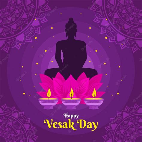 Free Vector | Flat vesak day illustration