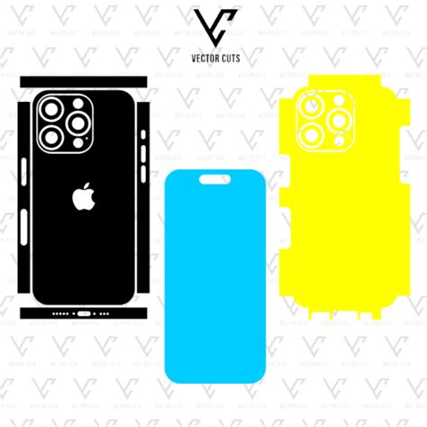 iPhone 15 Pro Mobile Vector Skin Cut Template File | Vector Cuts