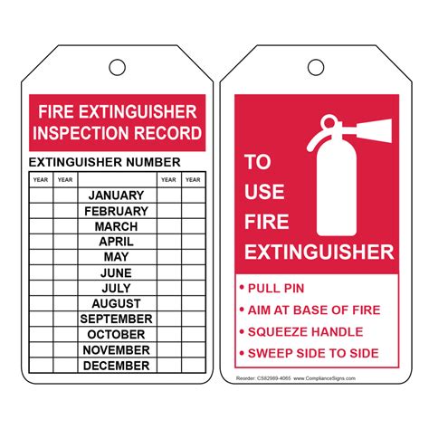 Printable Fire Extinguisher Inspection Tags - Printable Word Searches