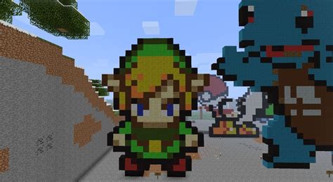 Link From The Legend of Zelda Pixel Art Minecraft Map