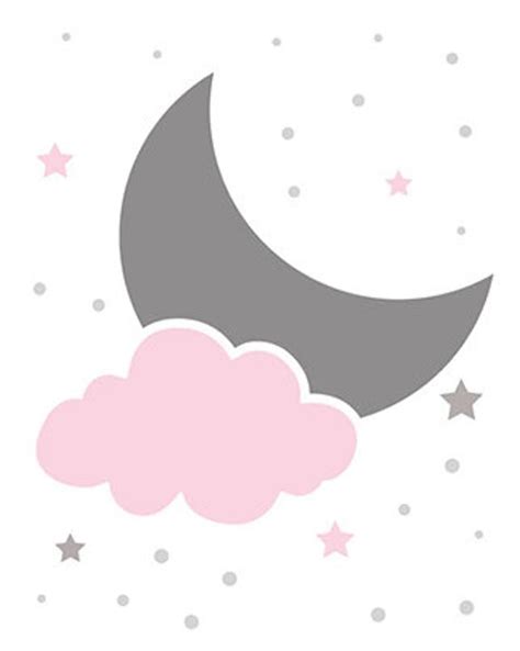 Moon and Stars Nursery, Pink Nursery Decor, Dream Big Little One Art ...