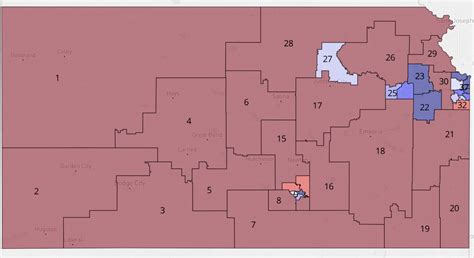 My first Kansas State Senate map : r/DavesRedistricting