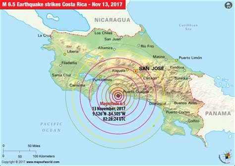 Costa Rica Earthquake Map | Earthquakes in Costa Rica