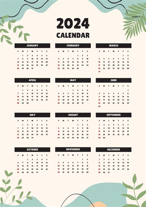 Microsoft Powerpoint Calendar Template 2024 Aesthetic - Lotti Rhianon