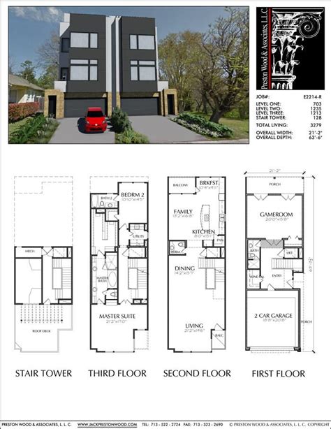 New Townhomes Plans, Narrow Townhouse Development Design, Brownstones ...