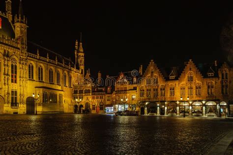 Burg Square at Night in Bruges, Belgium Editorial Photography - Image ...