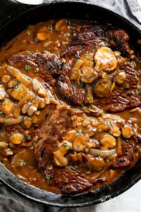 Ribeye Steaks With Mushroom Gravy is simple and delicious with a quick and easy homemade gravy ...