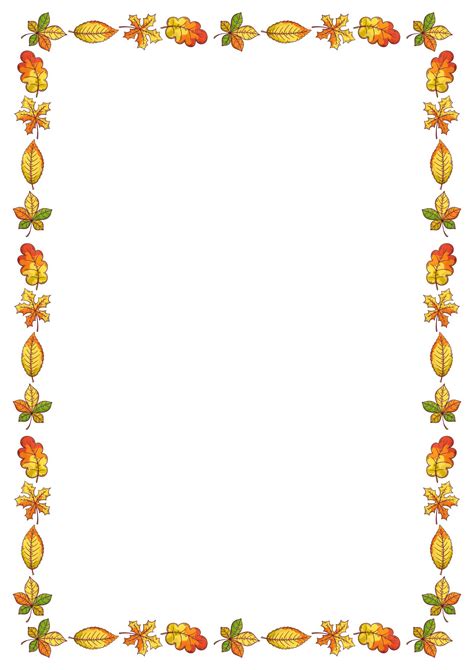 5 Best Images of Printable Fall Page Borders - Fall Leaves Border Coloring Pages Printable, Free ...