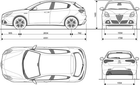 Alfa Romeo Giulietta 2010 Blueprint - Download free blueprint for 3D ...