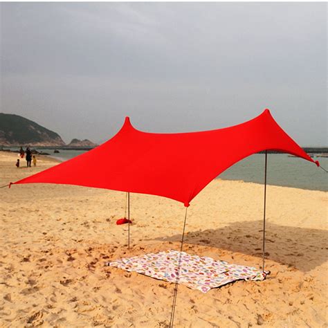 ASEWUN Family Beach Tent Canopy Sunshade with Sandbag Anchors Portable Canopy Sunshade for the ...