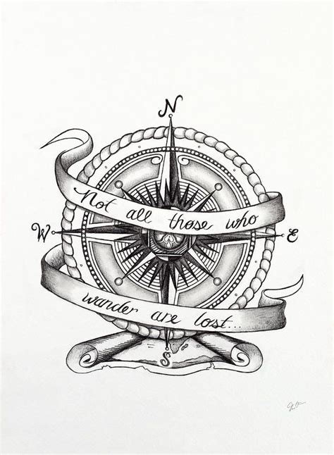 Compass Drawing by Jon Cotroneo | Vintage compass tattoo, Compass drawing, Compass tattoo design