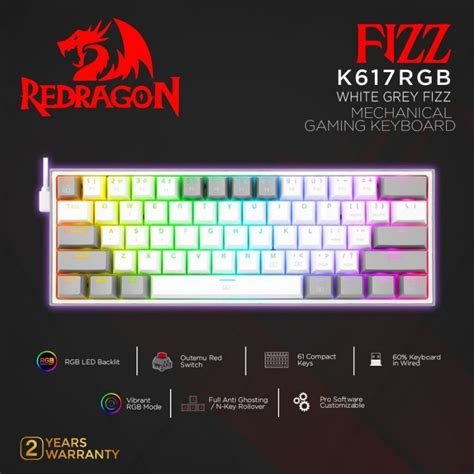 Gaming KEYBOARD MECHANICAL RED DRAGON K617 FIZZ K617 FIZZ / RGB ...