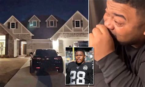 Touching moment Raiders running back Josh Jacobs surprises his dad with ...