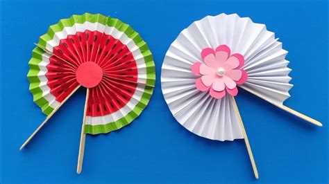 Cute Paper Pop Up Fans /DIY Watermelon Hand Fans |making paper fan /how to make a japanese paper ...