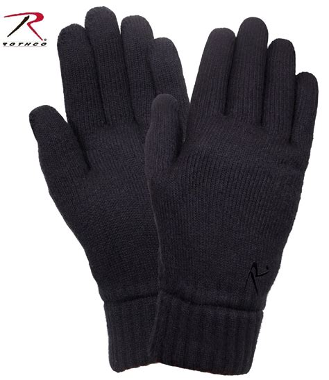 Black Warm Fleece Lined Gloves - Rothco Cold Weather Winter Gloves ...