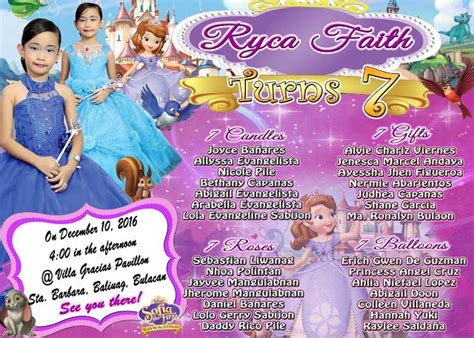 Sample Invitation Template for Seventh Birthday Sofia the First ...