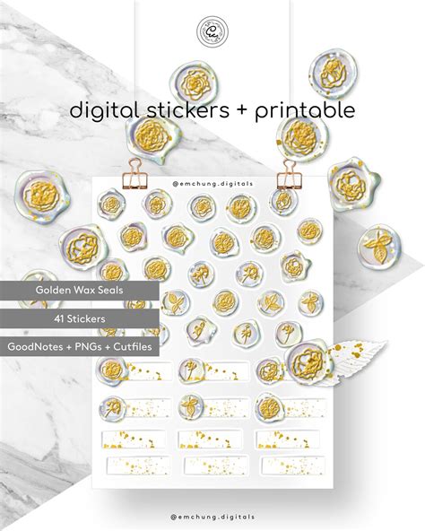 Clear Printable Stickers Digital Planner Stickers Wax Seal Stickers DIY Stickers - Etsy