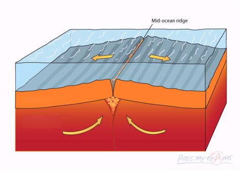 Formation of Oceanic Ridge Diagram | Quizlet