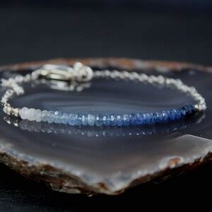 Sapphire Bracelet, Personalized Sapphire Bracelet, September Birthstone, Blue Ombre Bracelet ...