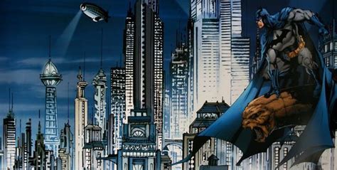 DC Comics : Gotham City Skyline : 100 x 50 cm. Reproduction in ...