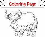 Yak Coloring Page For Children Black And White Vector Illustration  sketch template