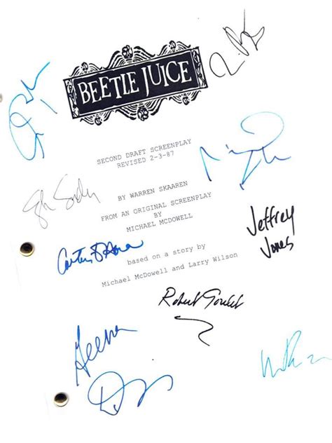 Beetlejuice Movie Signed Screenplay Autographed: Tim Burton, Michael Keaton, Catherine O'hara ...